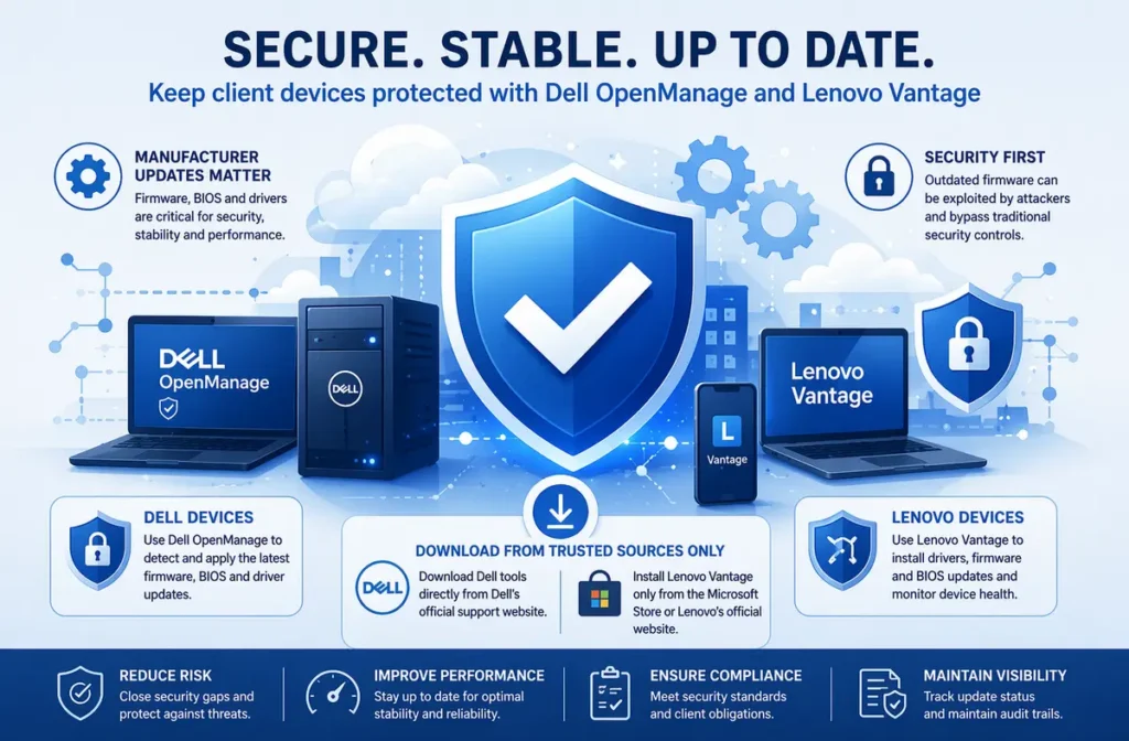 Keep your machine up to date with DellOpenManage or Lenovo Vantage
